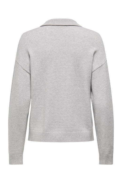 Only - Onllana Polo Ls Pullover Knt - 4845166 Light Grey Melange