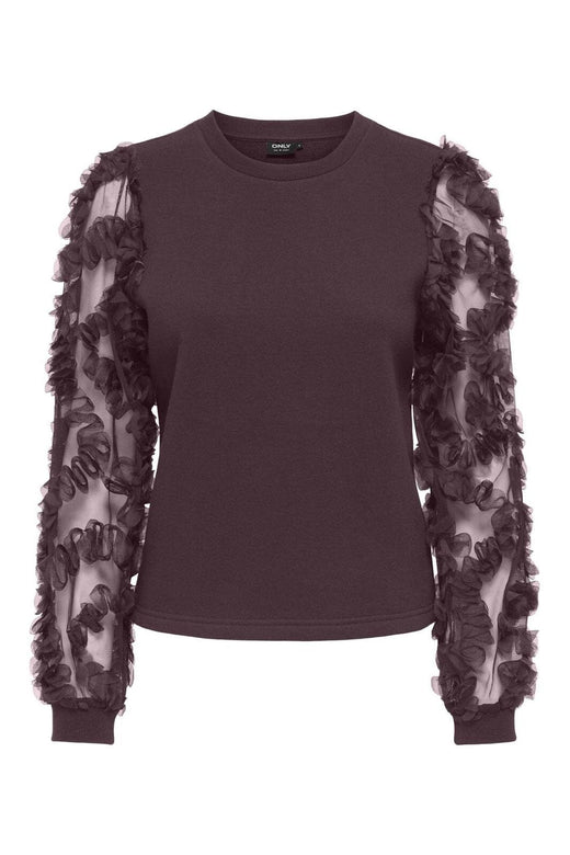 Only - Onllavin L/S O-Neck Mix Swt - 4928827 Winetasting Winetasting Mesh Sleeves