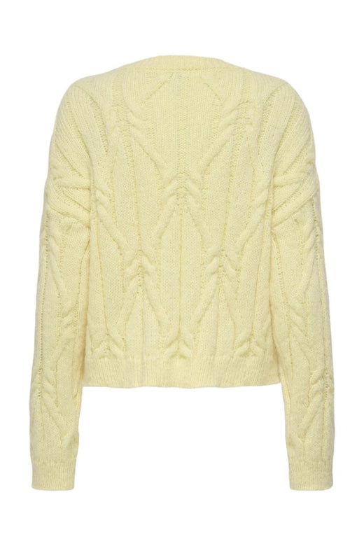Only - Onllemina Life Ls Cable O-Neck Knt - 4944057 Pastel Yellow