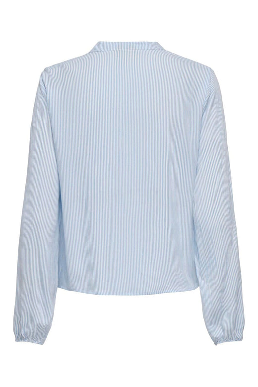 Only - Onllennyo Ls Embroid V-Neck Top - 4943002 Kentucky Blue Bright White