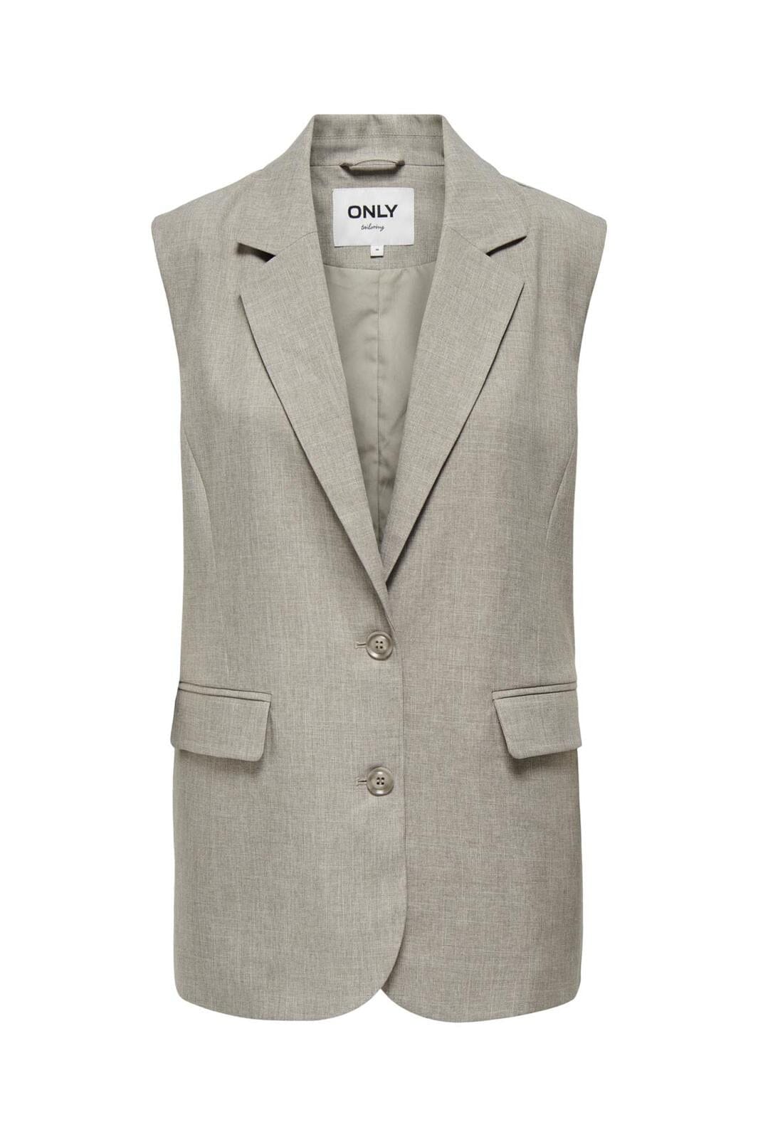 Only - Onllinda S/L Mel Oversize Waistcoat Tlr 15314265 - 4414878 - Fungi Melange