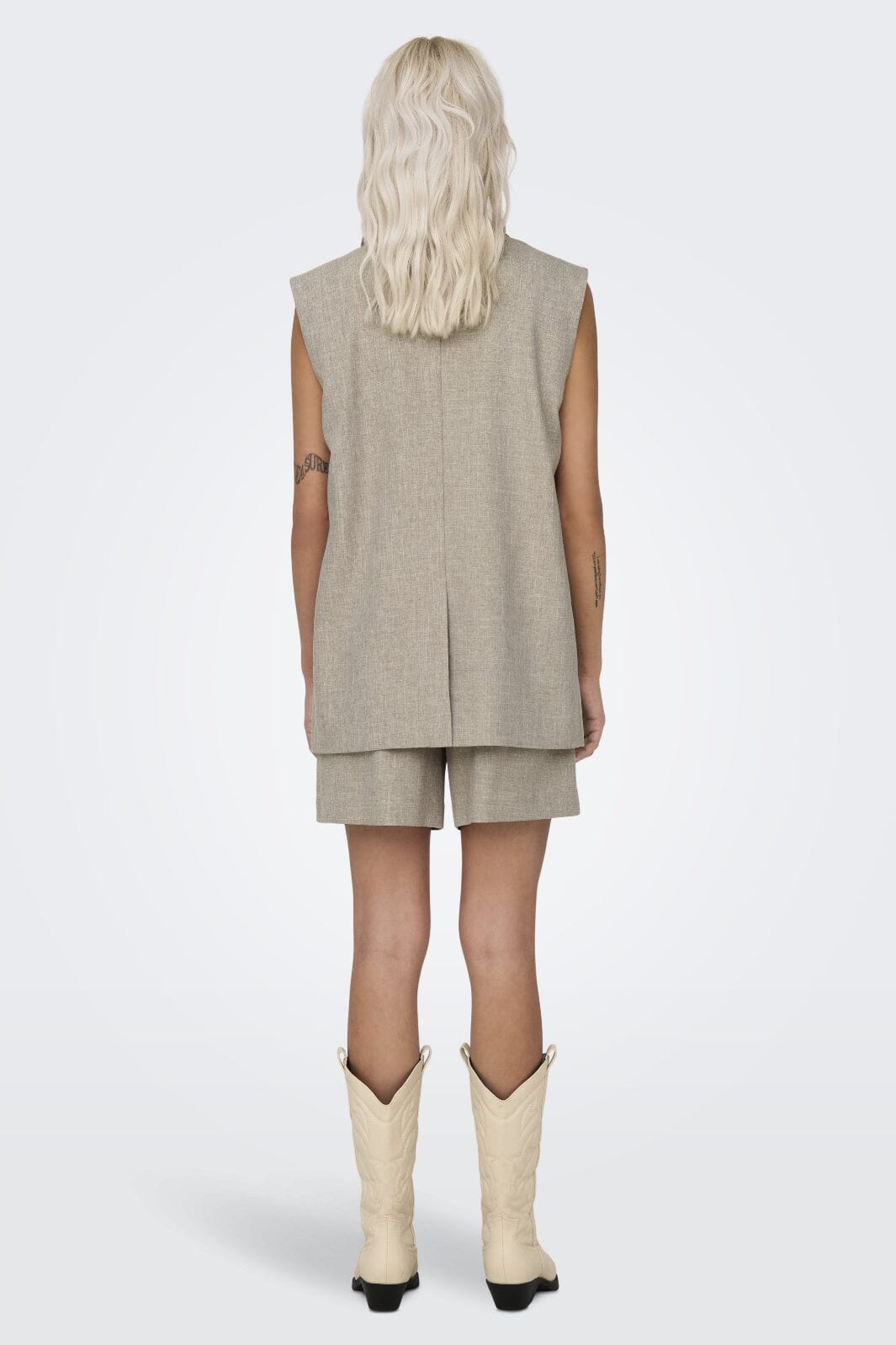 Only - Onllinda S/L Mel Oversize Waistcoat Tlr 15314265 - 4414878 - Fungi Melange