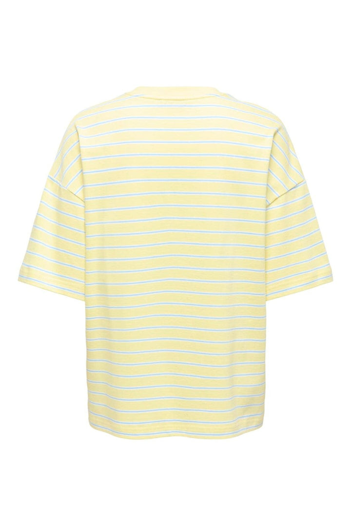 Only - Onllisa Stripe S/S Top - 5190511 Double Cream Cd/ Blue Stripes
