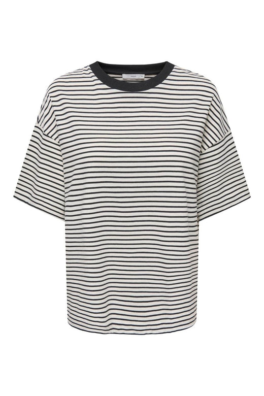 Only - Onllisa Stripe S/S Top - 5190512 Cloud Dancer Thin Black Stripes