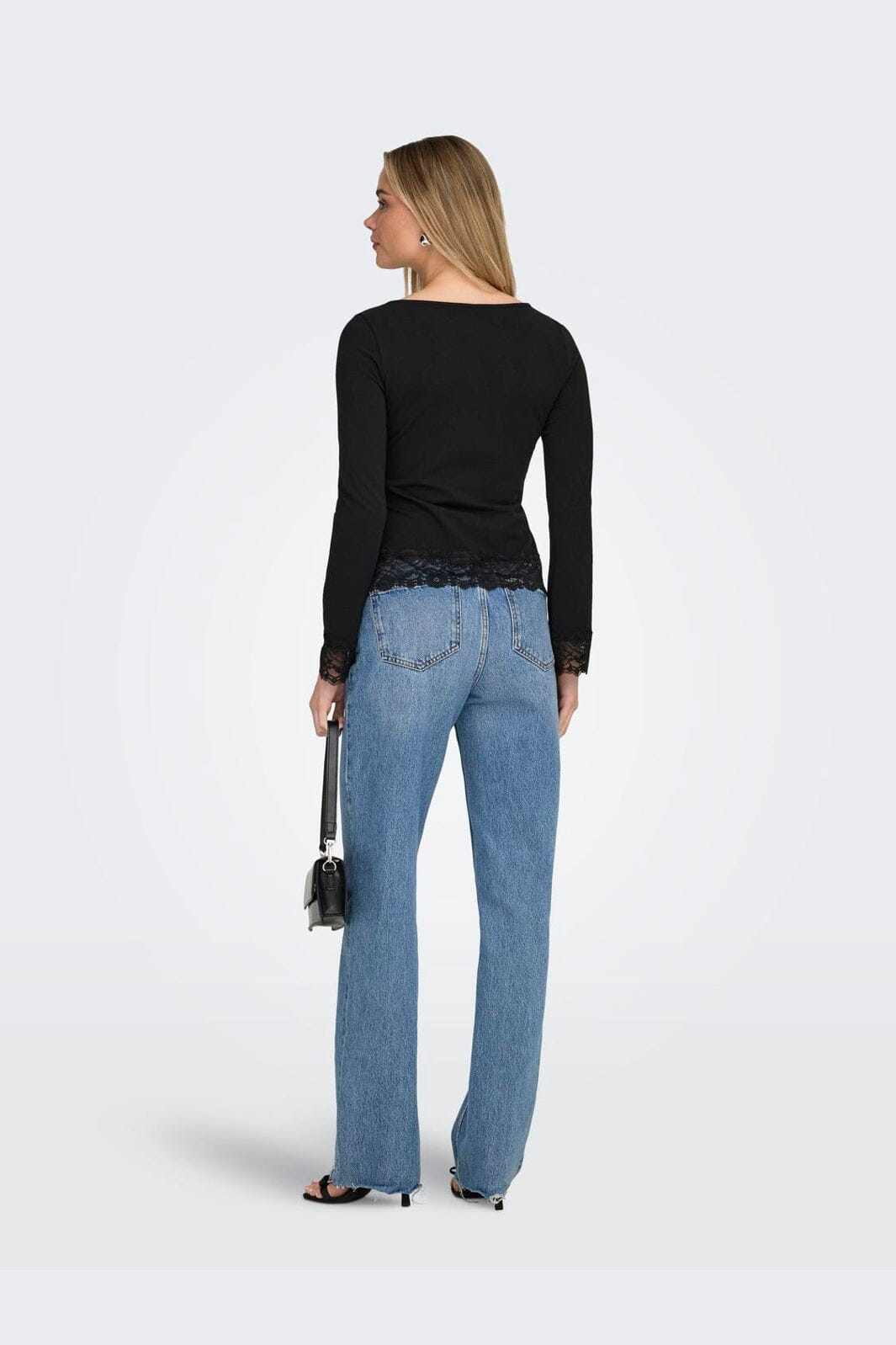 Only - Onllive Love L/S O-Neck Lace Top - 5130880 Black Dtm Lace