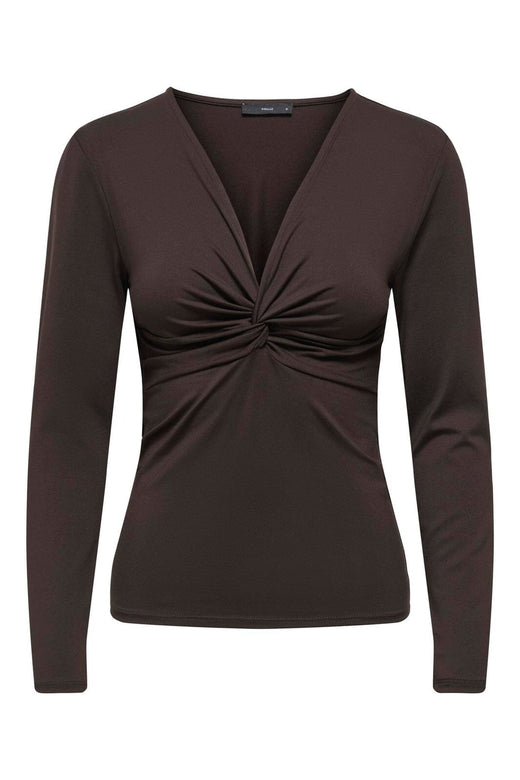Only - Onllone Life L/S Knot Top - 5072423 Chocolate Torte