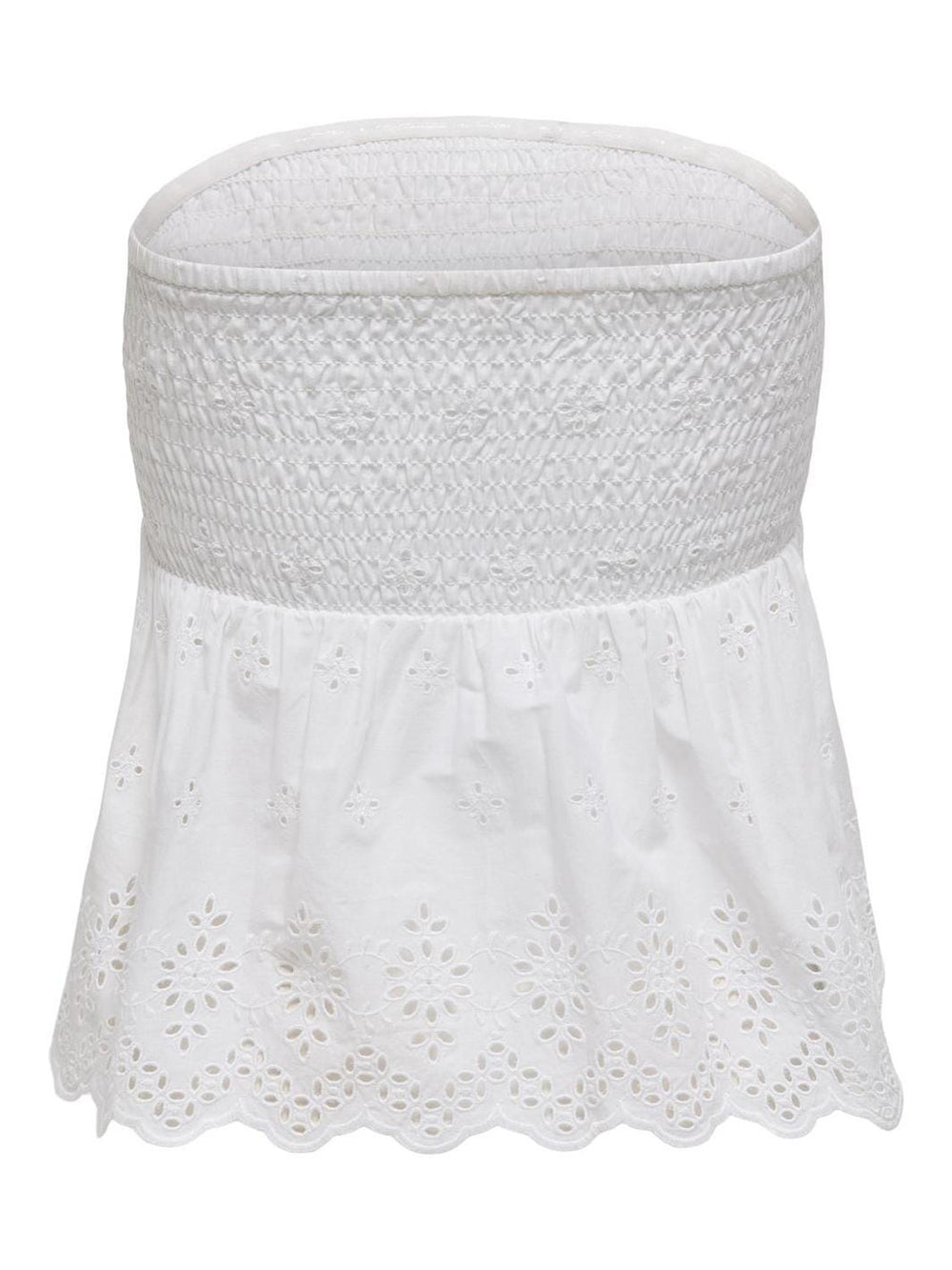 Only - Onllou Life Emb Bandeau Top - 4802409 Bright White W. Bright White Emb