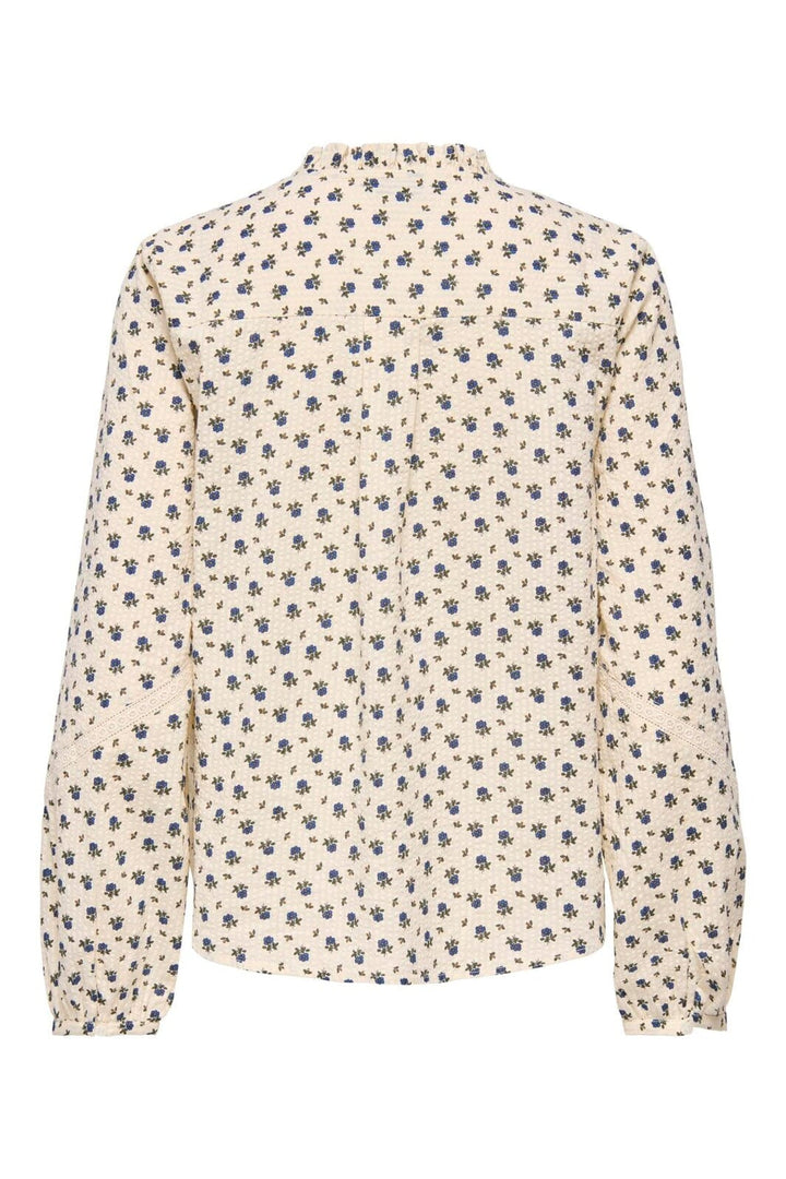 Only - Onllucinda Ls Tape Shirt - 5085607 Birch Blue Floral