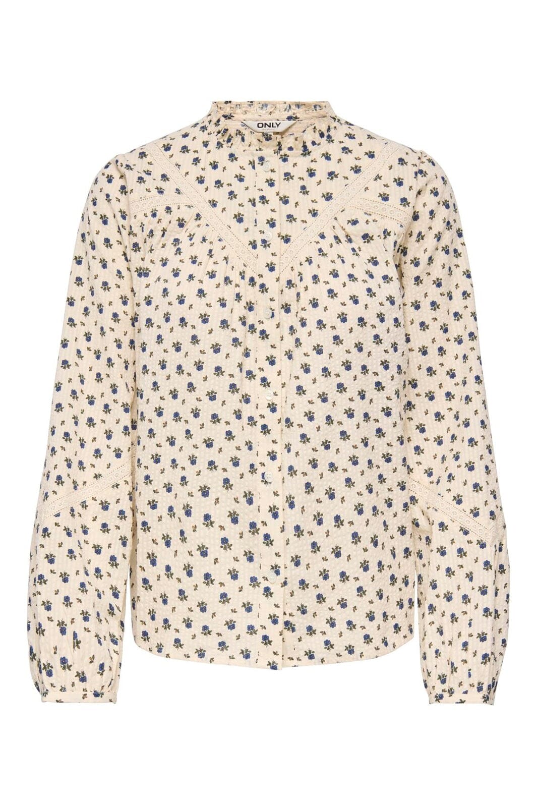 Only - Onllucinda Ls Tape Shirt - 5085607 Birch Blue Floral