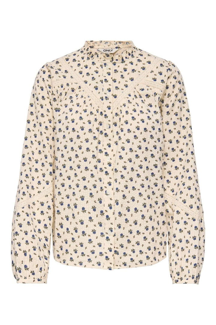 Only - Onllucinda Ls Tape Shirt - 5085607 Birch Blue Floral