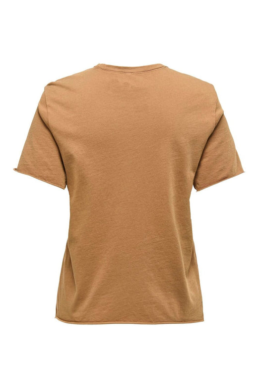 Only - Onllucy Reg S/S Stud Top Box Cc - 4925409 Toasted Coconut Self Love Club + Silver Studs