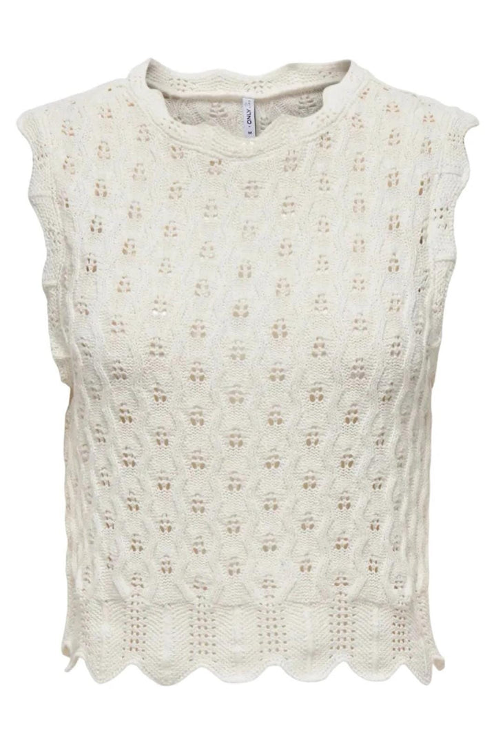 Only - Onlluna Sl O-Neck Tank Knt - 5066442 Cloud Dancer Veste 