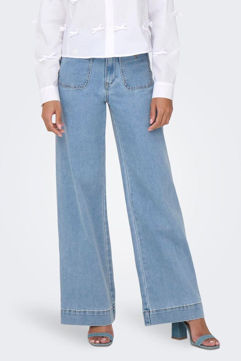 Only - Onlmadeline Wd Pocket Gua221 - 4845104 Light Blue Denim