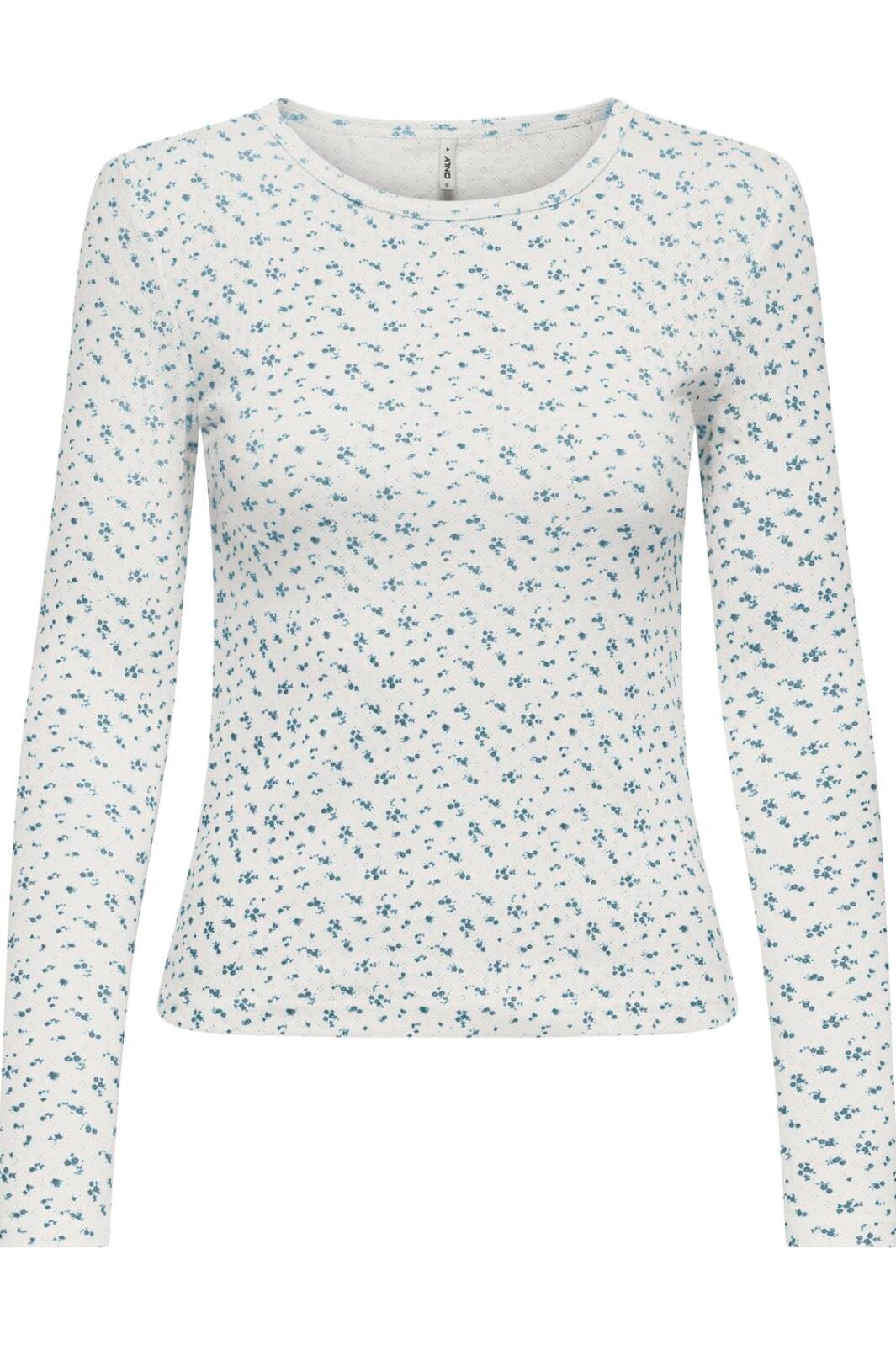 Only - Onlmadison L/S O-Neck Top - 4969688 Cloud Dancer Vivi Winter Sky Bluser 