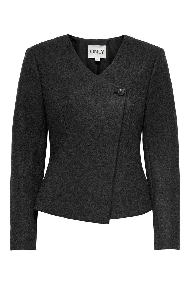Only - Onlmaika L/S Asym Fit Jacket Ox - 4929080 Dark Grey Melange