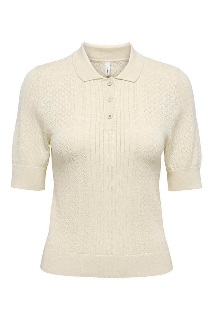 Only - Onlmeddi Life Ss Structure Polo Cc Knt - 4981786 Birch Dtm Button/Needledrop