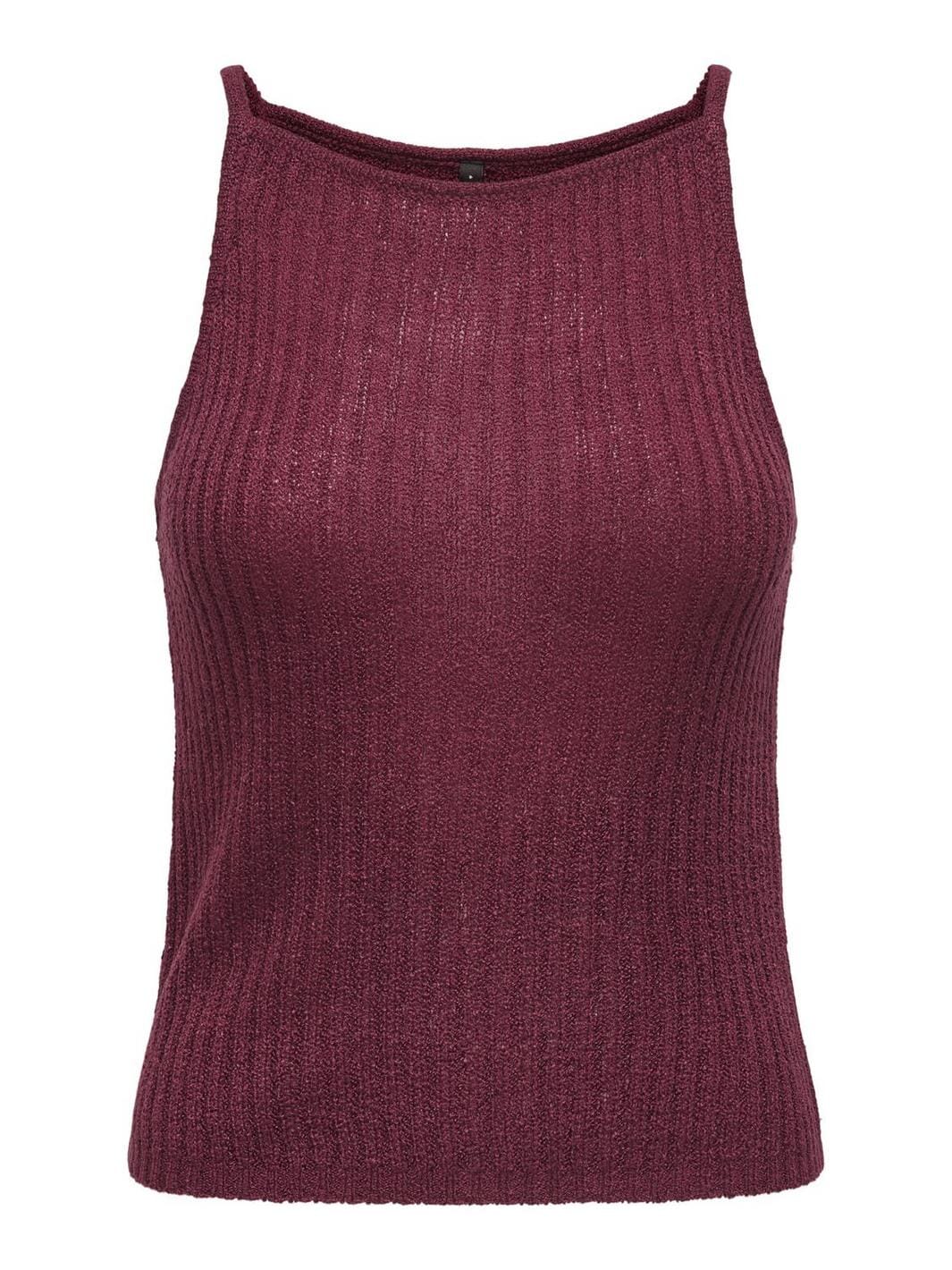 Only - Onlmiami Sl Strap Top Knt - 4748193 Ruby Wine