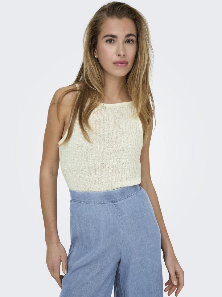 Only - Onlmiami Sl Strap Top Knt - 4748194 Cloud Dancer
