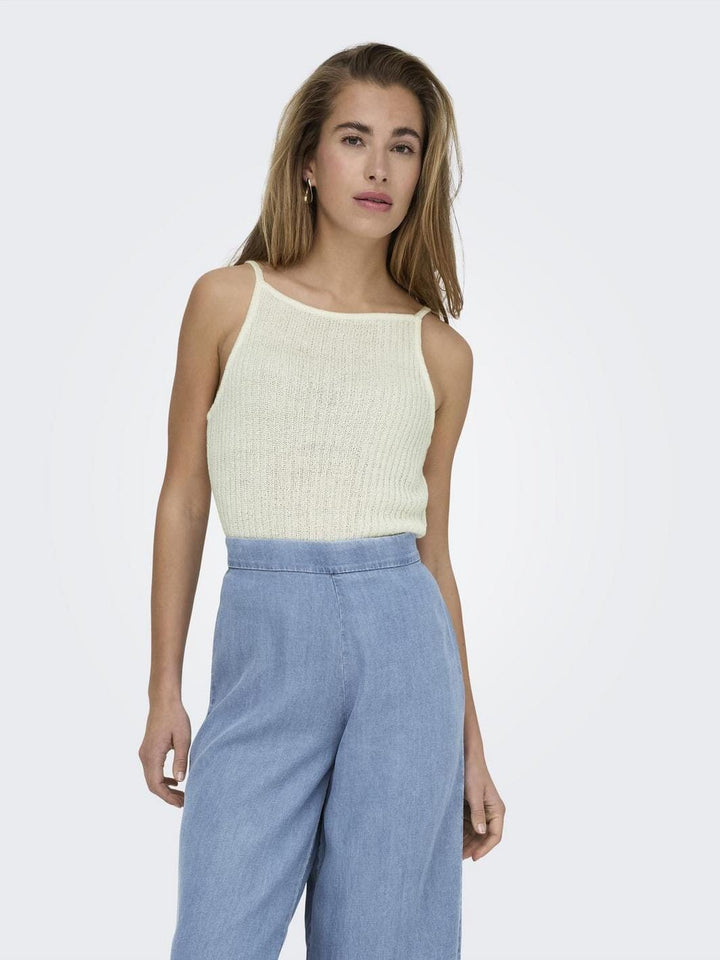 Only - Onlmiami Sl Strap Top Knt - 4748194 Cloud Dancer