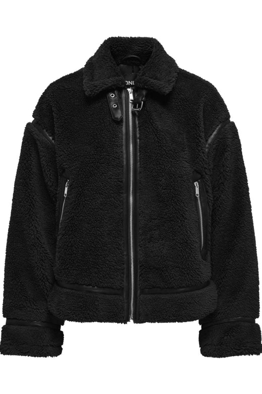 Only - Onlmichelle Teddy Jacket - 4630647 Black Jakker 