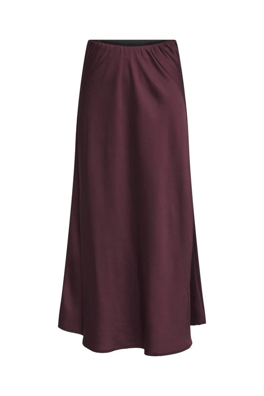 Only - Onlmika Vis Satin Long Skirt - 4886623 Decadent Chocolate