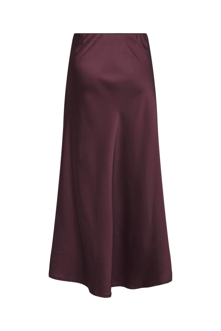 Only - Onlmika Vis Satin Long Skirt - 4886623 Decadent Chocolate