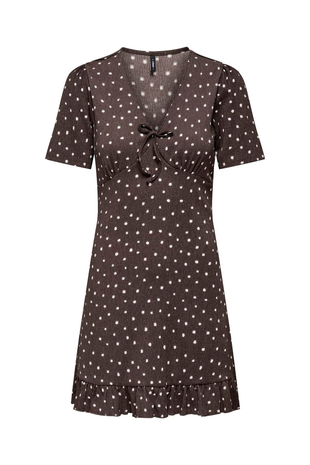Only - Onlmolly S/S V-Neck Dress - 4989235 Shopping Bag Cloud Dancer Dots (Milly)