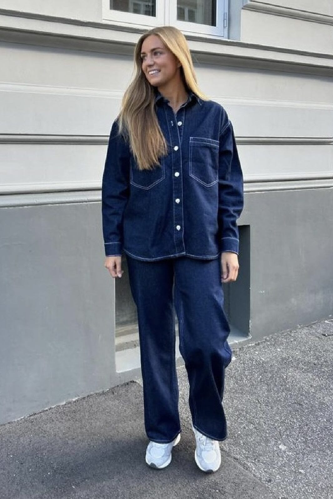Only - Onlnehva Solid Wide Azg - 4608298 Dark Blue Denim