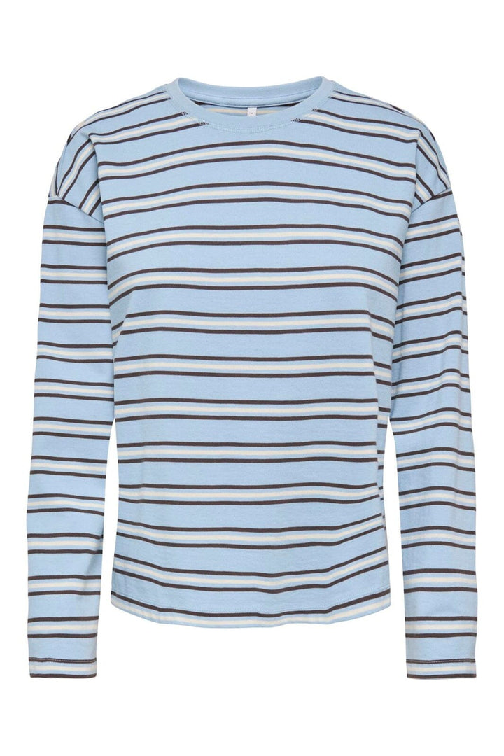 Only - Onlnew Soph L/S O-Neck Top Box - 5094616 Soft Chambray Black Coffee + Birch (Ane)