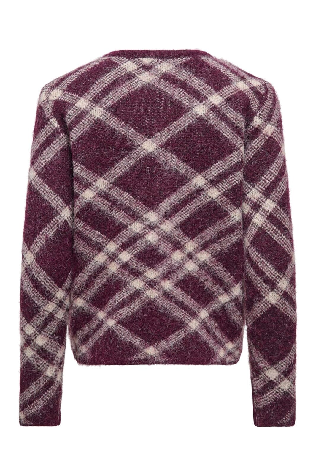 Only - Onlnoeme Ls O-Neck Cardigan Knt - 5058424 Fig Check/Oatmeal/Fmop/Mel