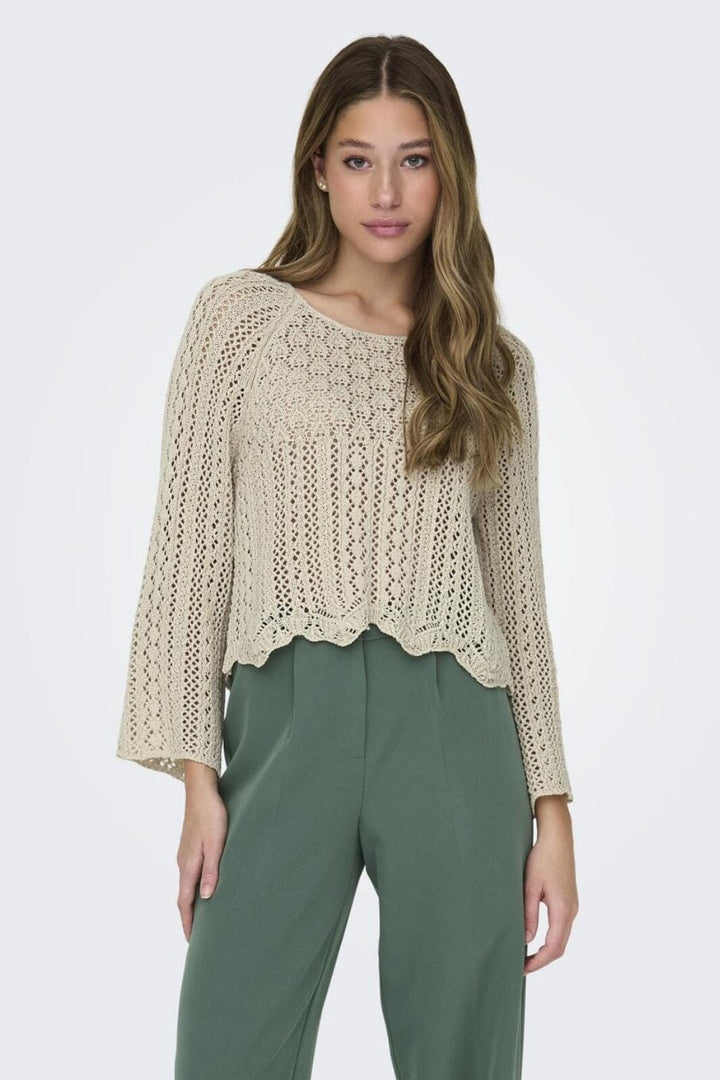 Only - Onlnola Life 3/4 Pullover Knt - 4204629 Feather Gray