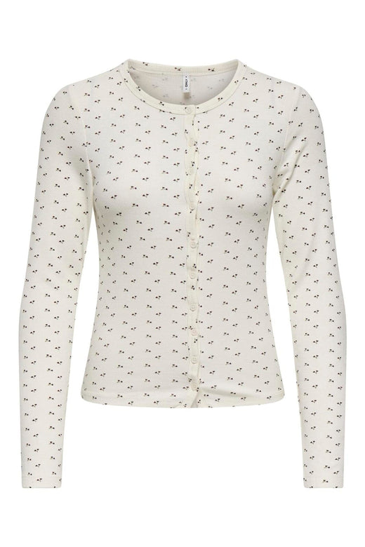 Only - Onlnora L/S Cardigan - 4977938 Cloud Dancer Little Flower Winetasting