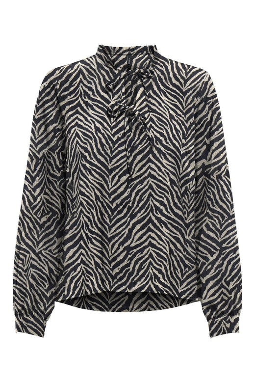 Only - Onlnova Life Vis L/S Monica Top - 4871791 Black 707 The It Zebra Toppe 