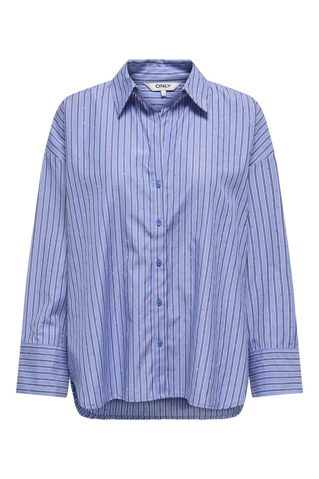 Only - Onloregon Alva Ls Rhinestone Shirt 15348536 - 4757709 - Persian Jewel W Stripes