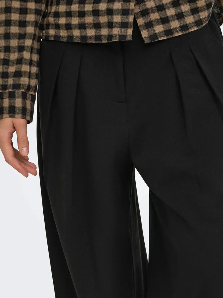 Only - Onlpalino Wide Pleat Pant Tlr - 5171717 Black Bukser 