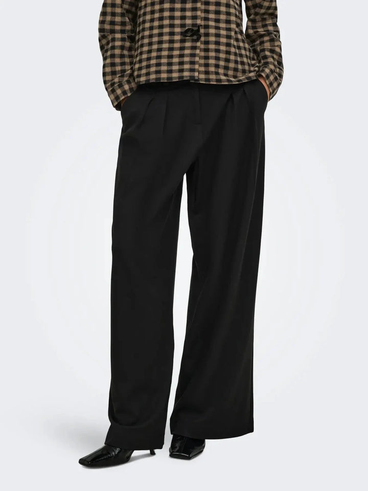 Only - Onlpalino Wide Pleat Pant Tlr - 5171717 Black Bukser 