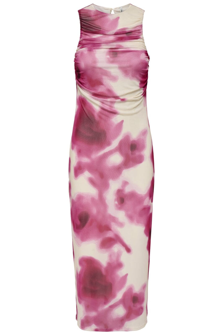 Only - Onlparis S/L Midi Dress Box 15348167 - 4753115 - Cloud Dancer Sunne Flowers