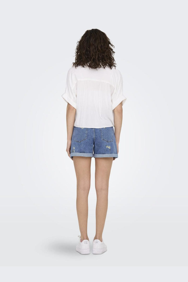 Only - Onlpaula Life S/S Tie Shirt - 4276984 White