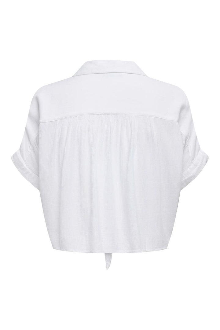 Only - Onlpaula Life S/S Tie Shirt - 4276984 White