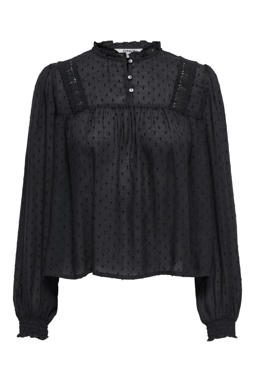 Only - Onlpelia Life Ls Dobby Top - 4861794 Black Toppe 