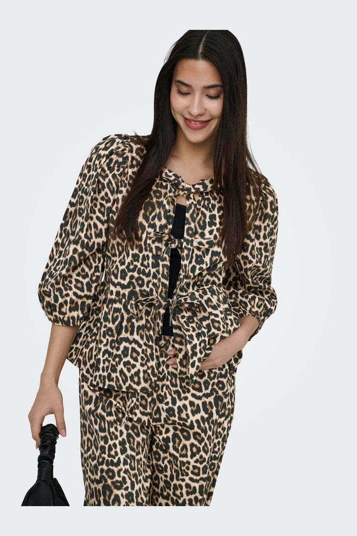 Only - Onlranina 3/4 Bow Top Cc - 4920542 Peyote Chic Leo