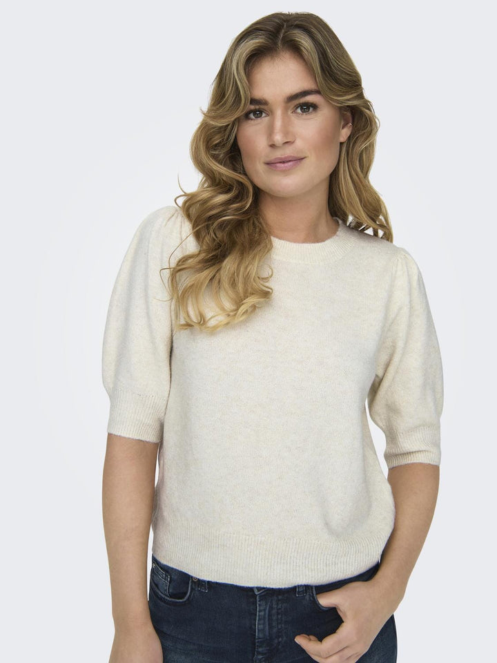 Only - Onlrica Life 2/4 Pullover Knt - 4456945 Birch W. Melange