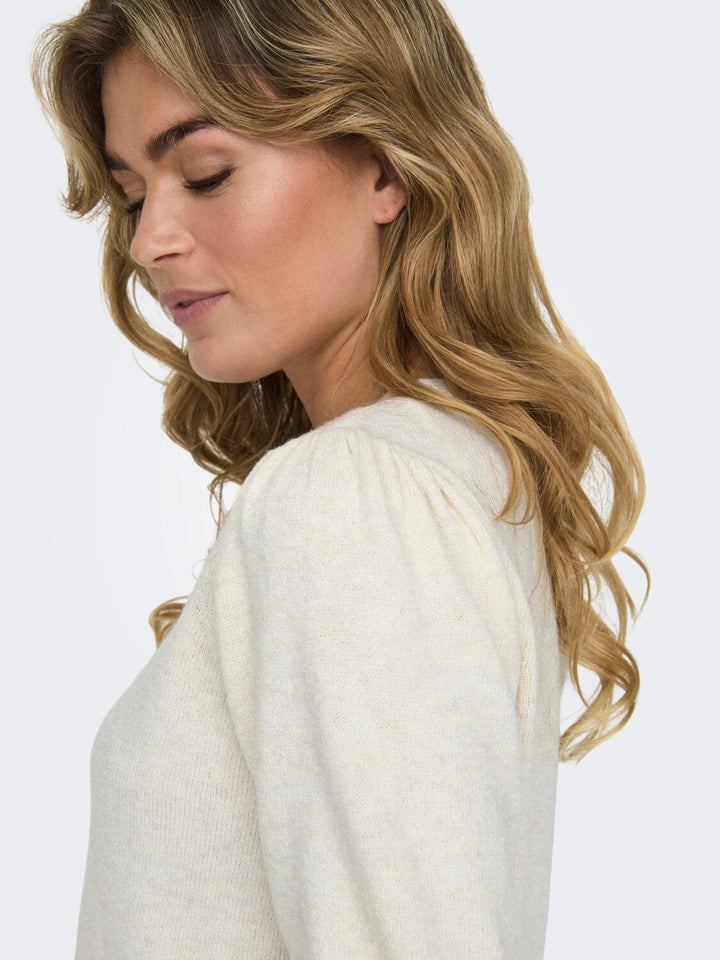 Only - Onlrica Life 2/4 Pullover Knt - 4456945 Birch W. Melange