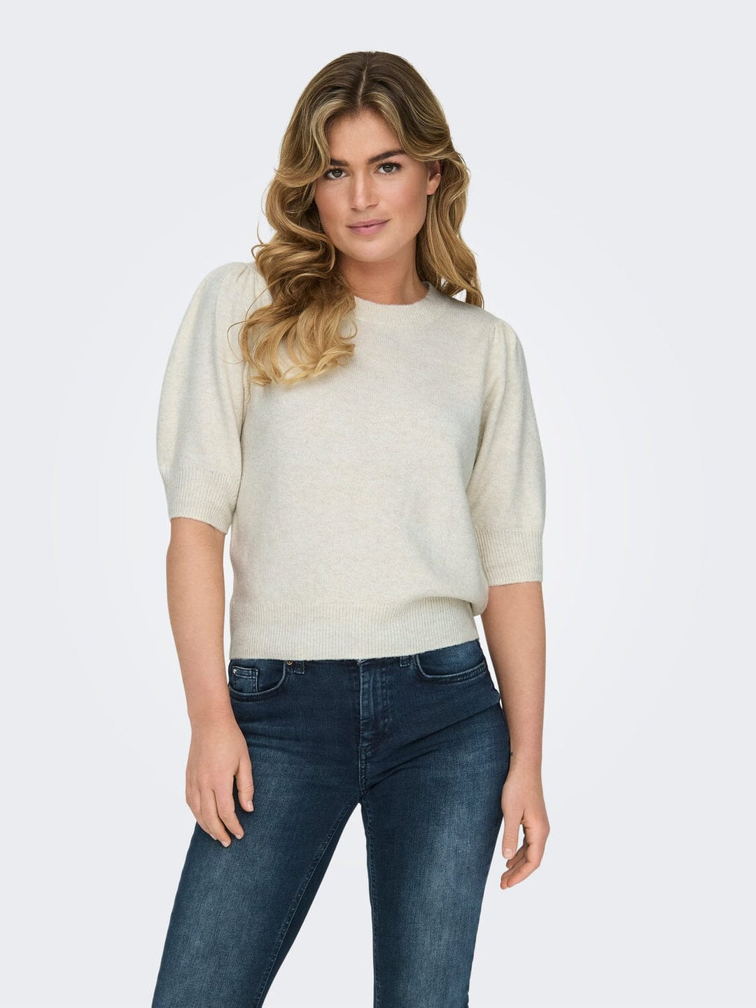 Only - Onlrica Life 2/4 Pullover Knt - 4456945 Birch W. Melange