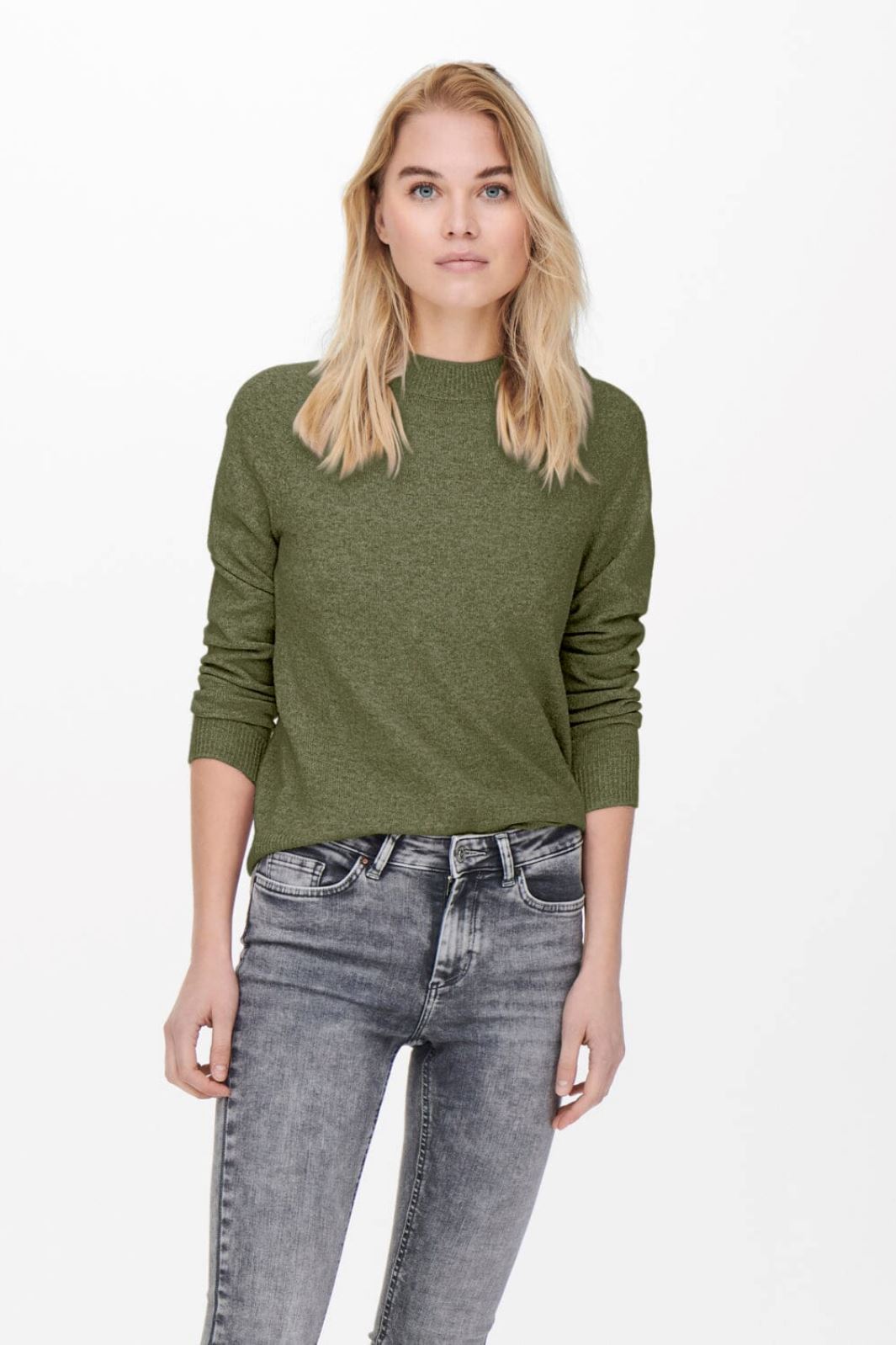 Only - Onlrica Life L/S Pullover Knt - 4256104 Winter Moss Melange