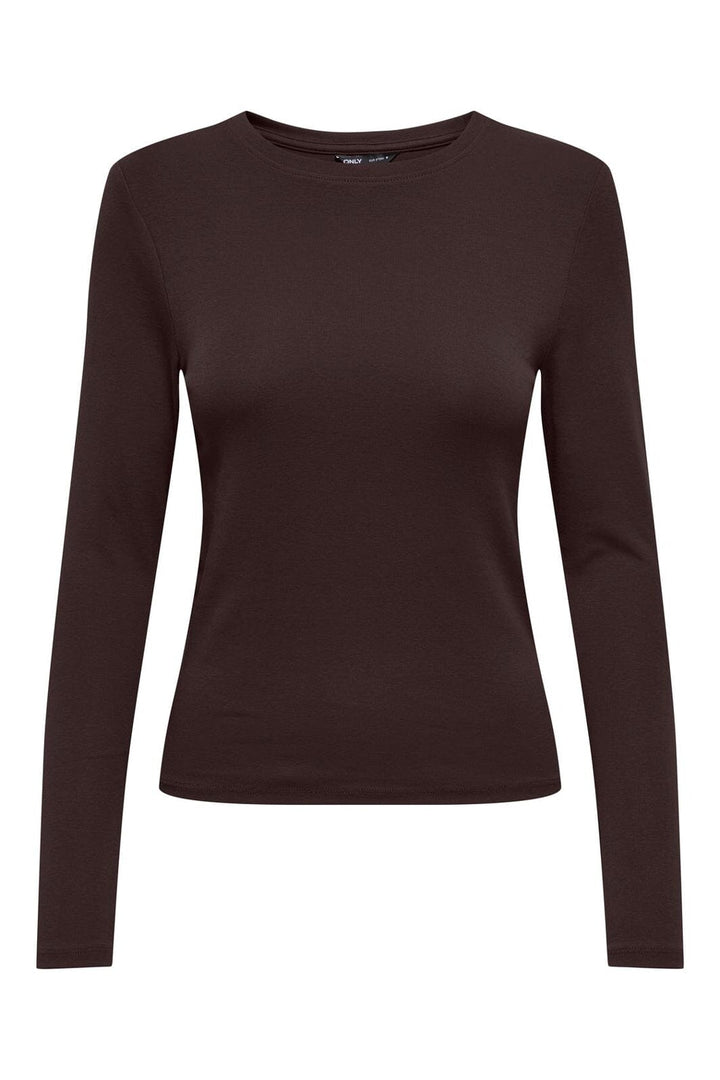 Only - Onlriley O-Neck L/S Top - 4972052 Black Coffee