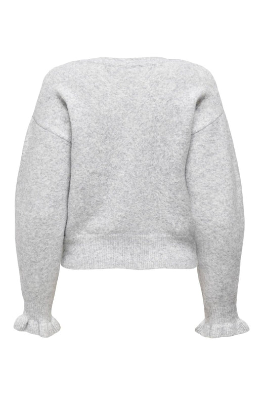 Only - Onlrima Life Ls Button Cardigan Knt - 4954763 Light Grey Melange Pearl Button