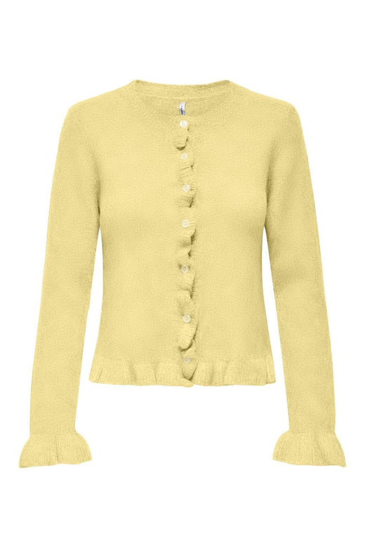 Only - Onlrima Life Ls Frill Butto Cardi Knt - 4953521 Lemon Meringue Dtm Button
