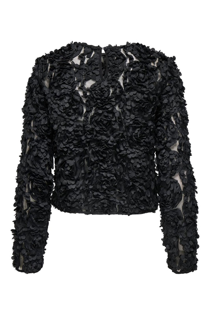 Only - Onlrosebloom L/S Top - 4913296 Black Rose Flower (Black)