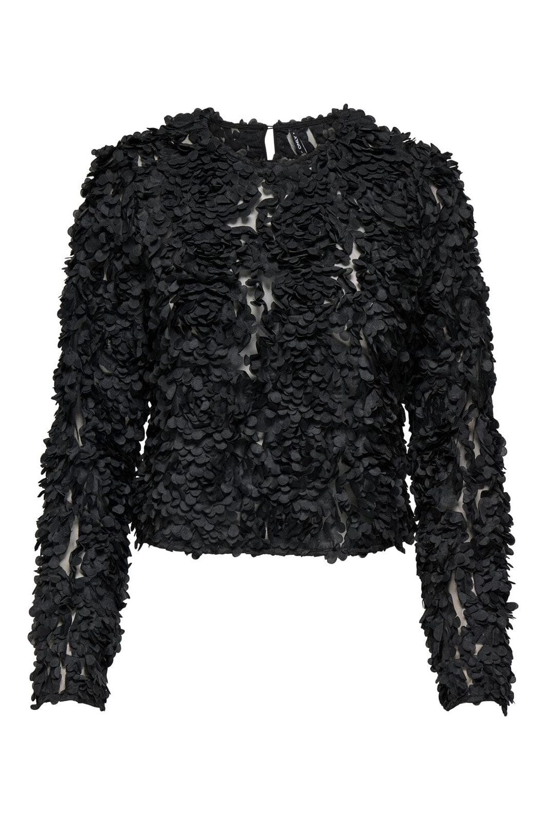 Only - Onlrosebloom L/S Top - 4913296 Black Rose Flower (Black)